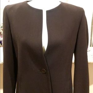 MaxMara One Button 100% Wool Brown Blazer